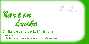 martin lauko business card